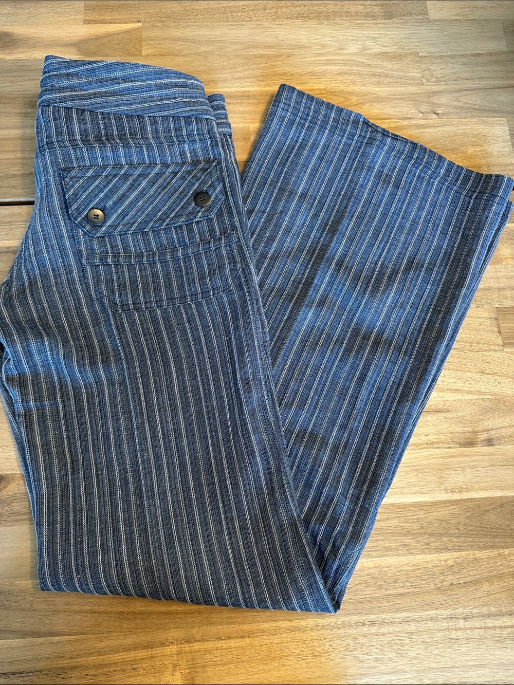 Georgie Blue Striped wide leg Casual pant